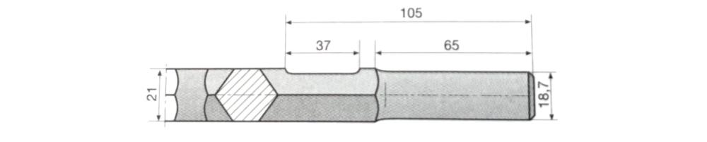 System mocujący narzędzia sześciokąt 21 mm, walec prowadzący 19 mm